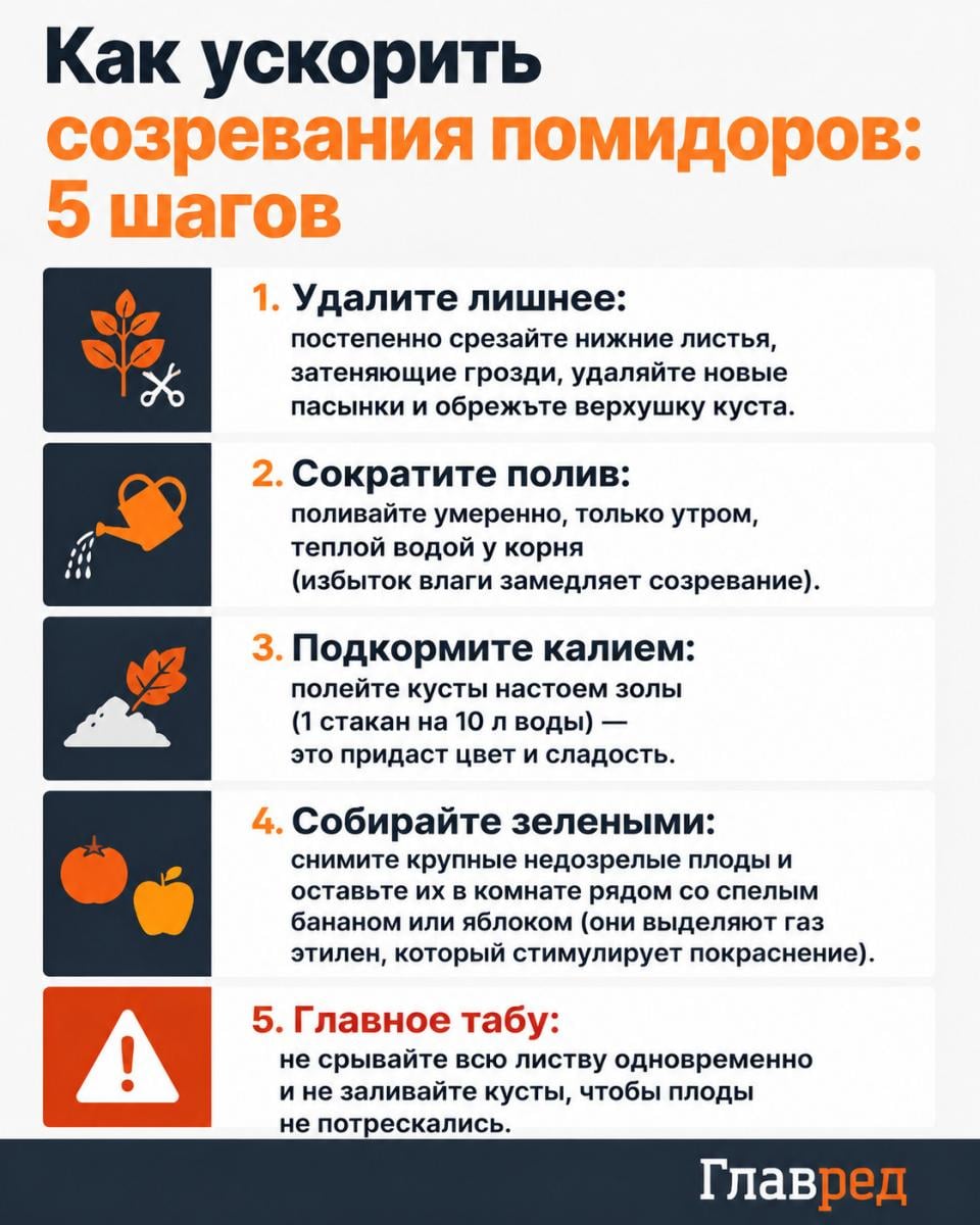 Как ускорить созревание помидоров: 5 шагов