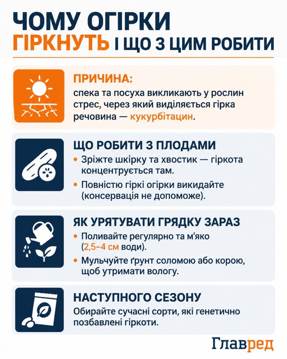 Чому огірки гіркнуть і що з цим робити Чому огірки гіркнуть і що з цим робити