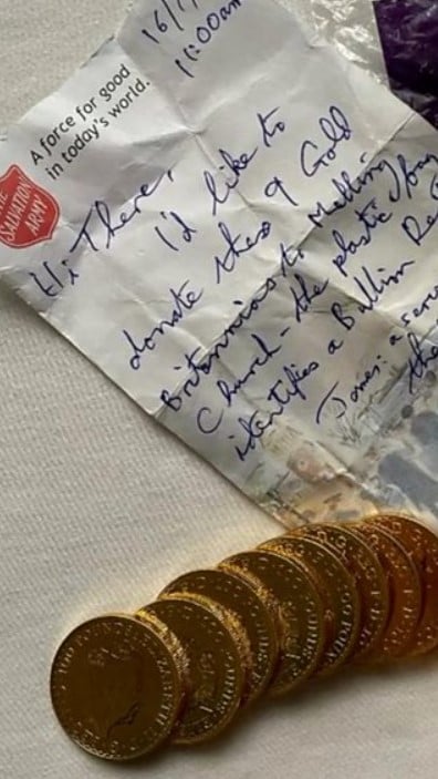 Золоті монети залишив невідомий благодійник