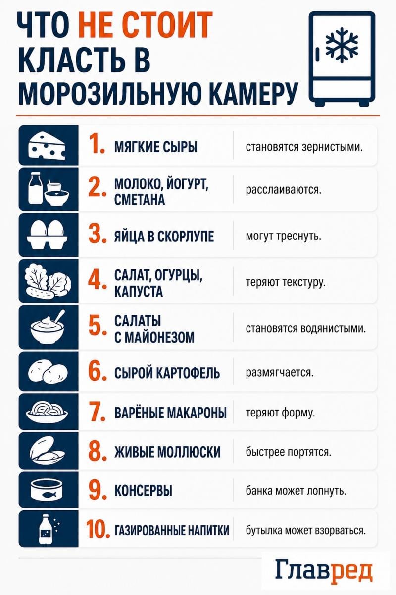 Что не стоит класть в морозилку Что не стоит класть в морозилку
