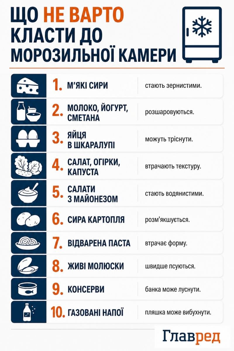 Що не варто класти в морозилку Що не варто класти в морозилку