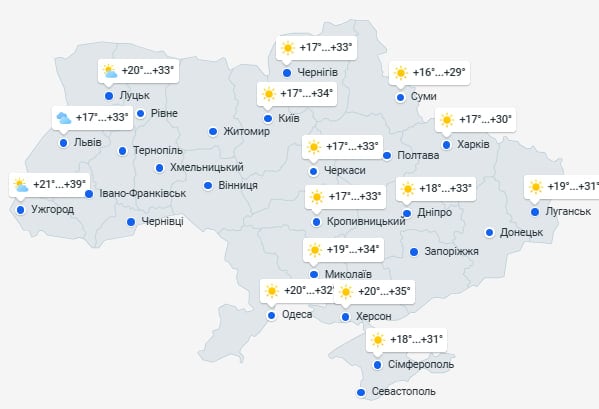 погода в украине 2 августа