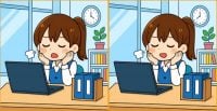 Тест на IQ: нужно найти 3 отличия на картинке девушки в офисе за 45 с