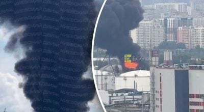 пожар в районе НПЗ в Москве