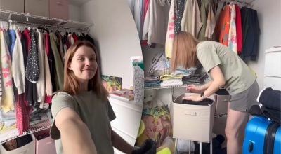 Розбираючи речі, що залишилися, дівчина виявила в глибині шафи незвичайний предмет Розбираючи речі, що залишилися, дівчина виявила в глибині шафи незвичайний предмет
