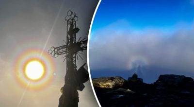 В Карпатах путешественница запечатлела "Брокенского призрака": уникальное фото