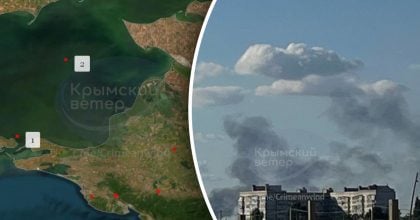 Дрони летіли один за одним: у Криму атакований важливий об'єкт, горить судно