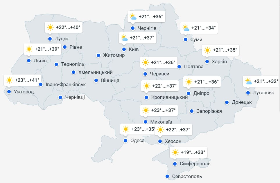 Погода в Україні 5 серпня