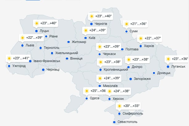 Погода в украине 6 августа