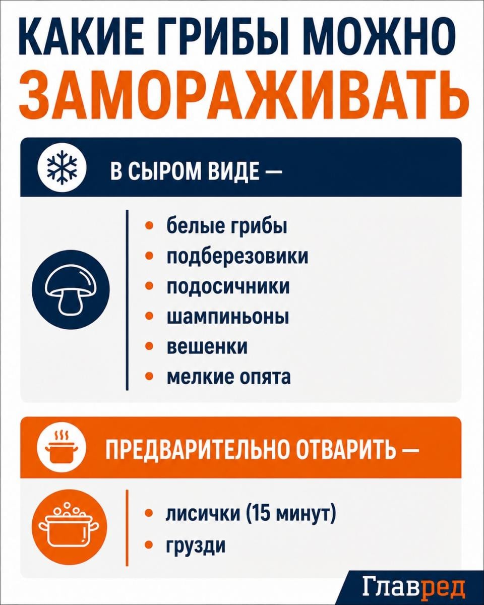 Какие грибы можна замораживать