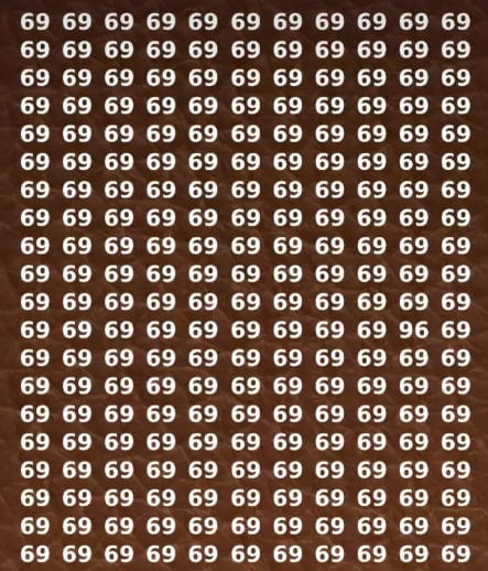 Тест на IQ: нужно найти число 96 среди 69 за пять секунд