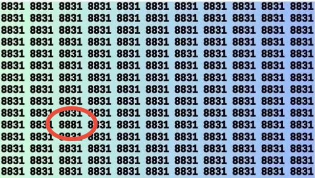 Тест на внимательность: нужно найти число 8881 среди 8831 за 12 секунд Тест на внимательность: нужно найти число 8881 среди 8831 за 12 секунд