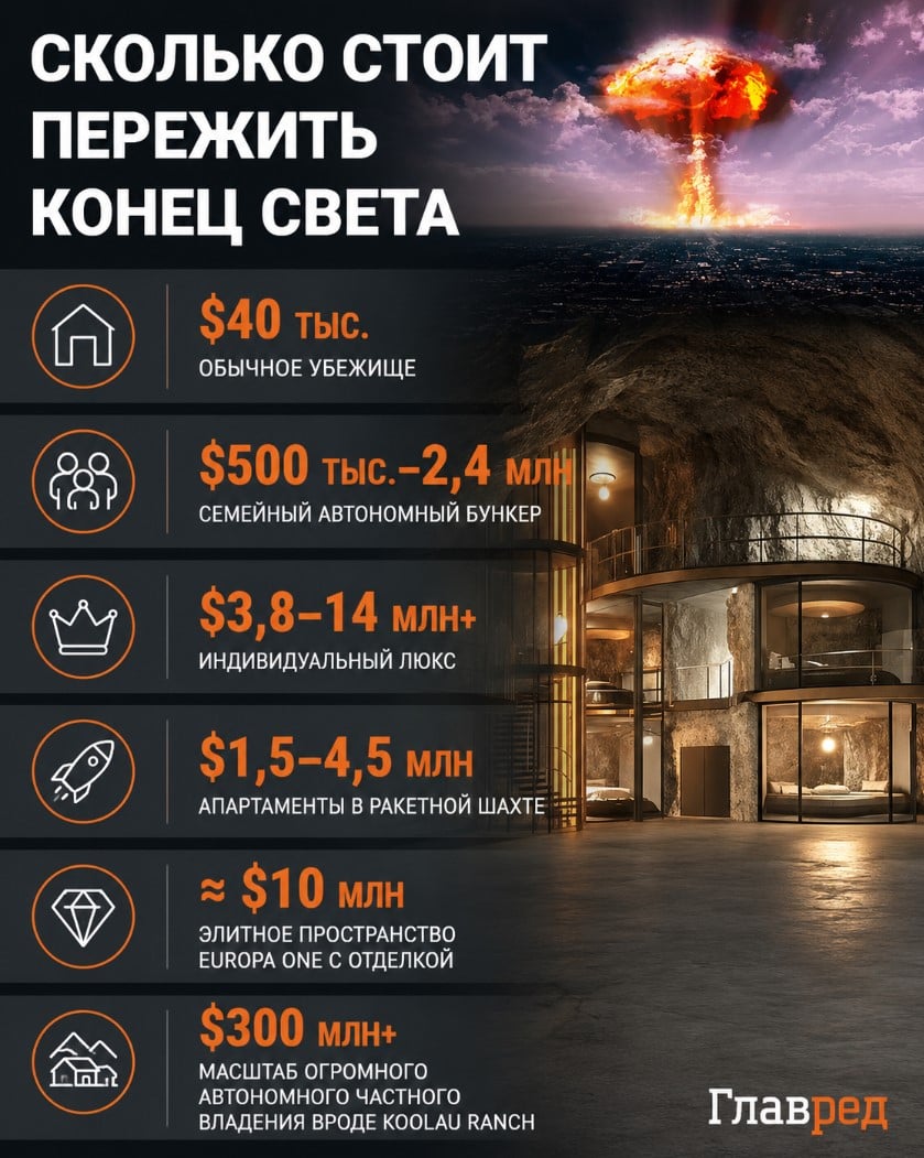 Сколько стоит пережить конец света, бункер