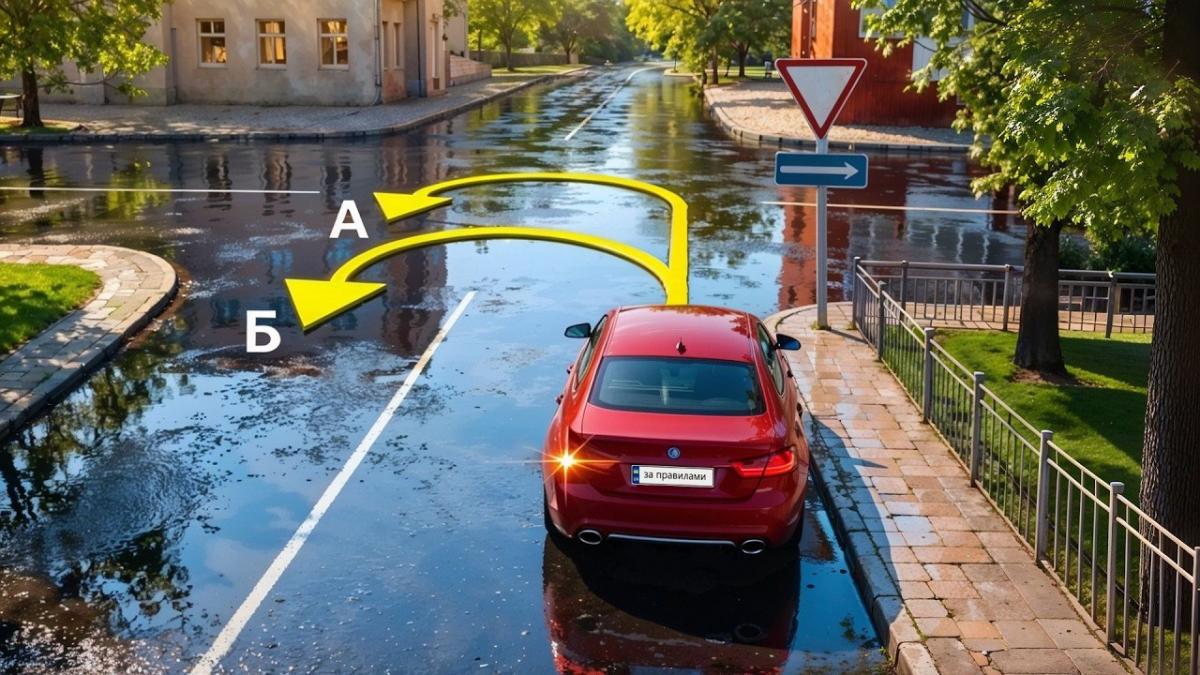 Тест з ПДР збиває з пантелику водіїв: чи дозволений розворот на перехресті Тест з ПДР збиває з пантелику водіїв: чи дозволений розворот на перехресті