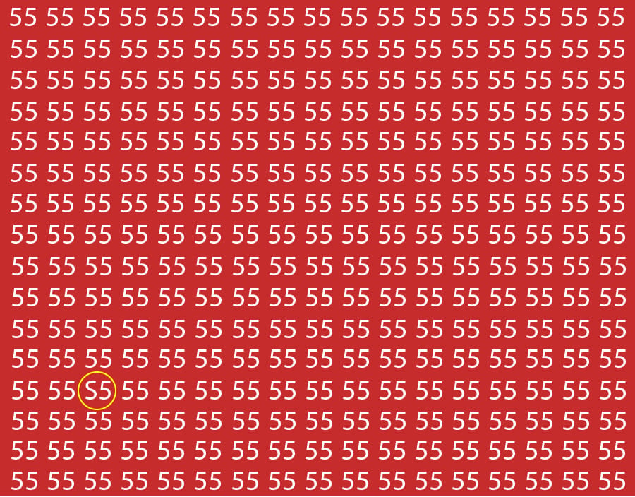 Тест на IQ: потрібно знайти літеру S серед чисел 55 за 15 секунд