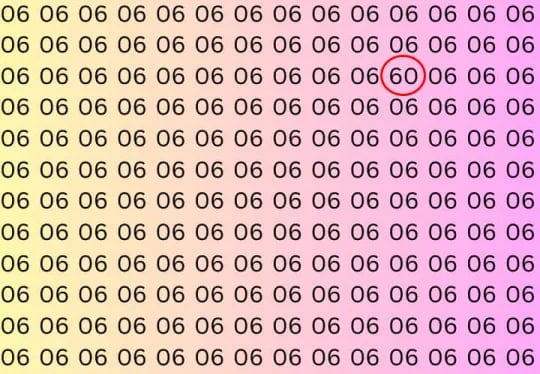 Тест на IQ: потрібно знайти число 60 серед шісток за 5 секунд Тест на IQ: потрібно знайти число 60 серед шісток за 5 секунд