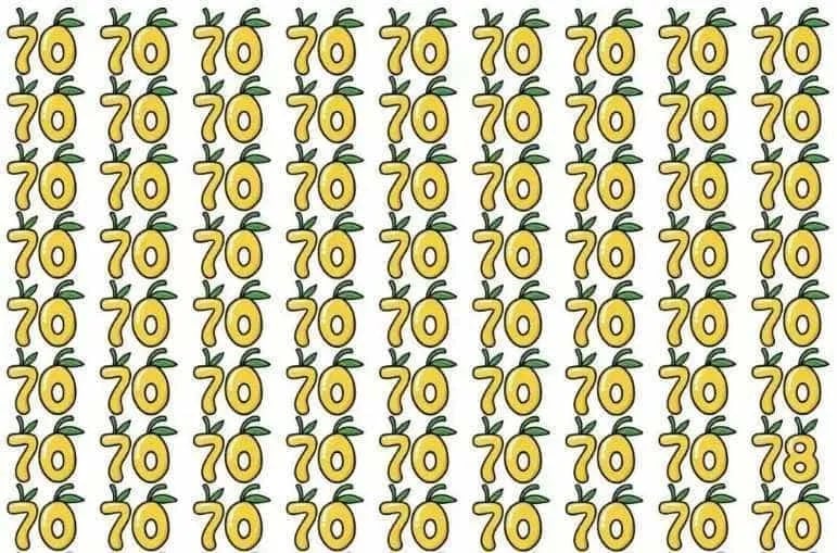 Тест на IQ: потрібно знайти знайти число 78 серед 70 за 7 секунд