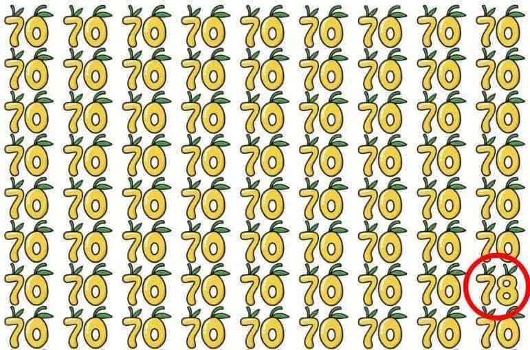 Тест на IQ: потрібно знайти знайти число 78 серед 70 за 7 секунд