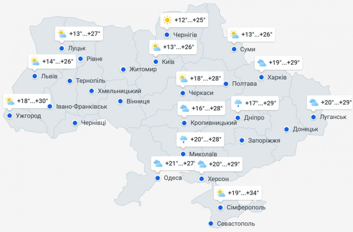 Погода в Україні 26 серпня