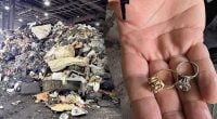 В девяти тоннах мусора нашли кольца с бриллиантами: ушло всего 10 минут