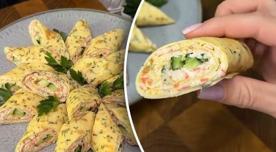 Закуска, яку з'їдять першою: рецепт млинців з крабовою начинкою