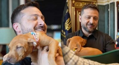 Володимир Зеленський із собакою