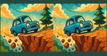 Тест на IQ: потрібно знайти 3 відмінності на картинці автомобіля на скелі за 25 с