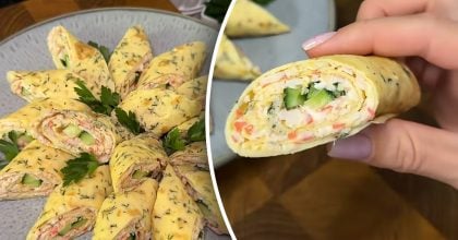 Закуска, яку з'їдять першою: рецепт млинців з крабовою начинкою