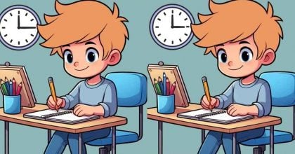Супертест на IQ: потрібно знайти 3 відмінності на картинці хлопчика за партою за 37 с