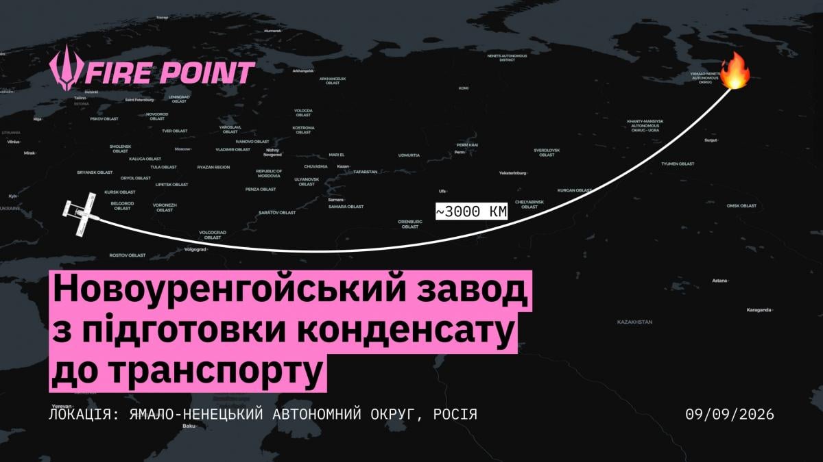 Дрони дістали ціль за 3200 км: Fire Point заявила про рекордний удар по РФ