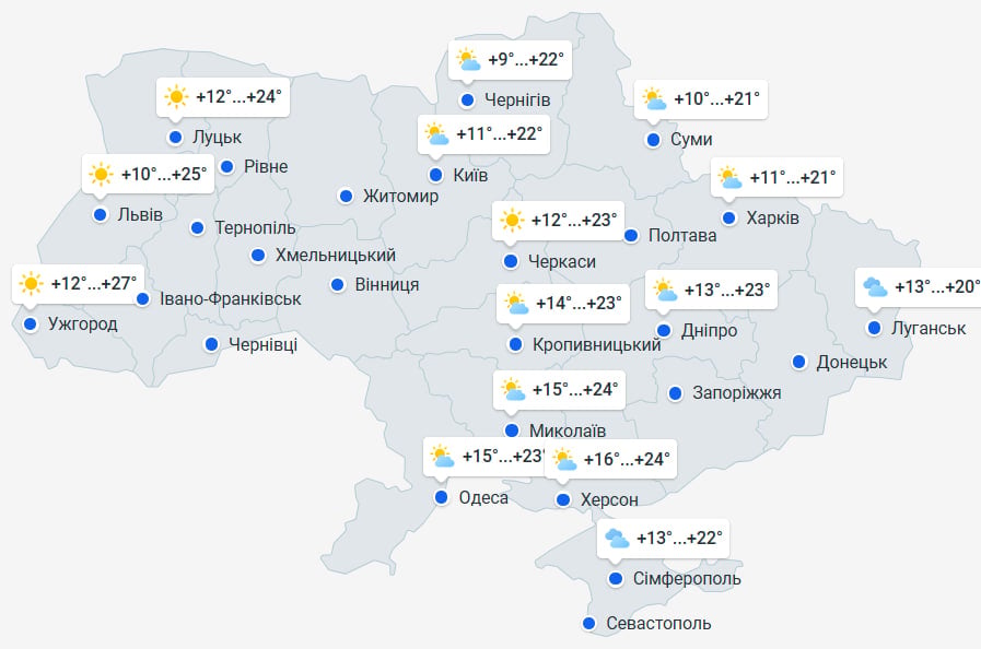 Україну накриє перше бабине літо: коли температура підскочить до +29 градусів Україну накриє перше бабине літо: коли температура підскочить до +29 градусів
