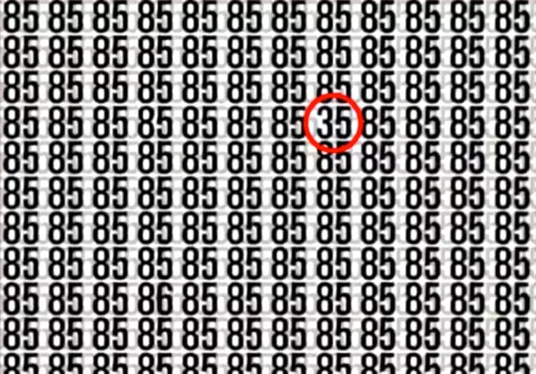 Тест на IQ: нужно найти число 35 среди 85 за 9 секунд