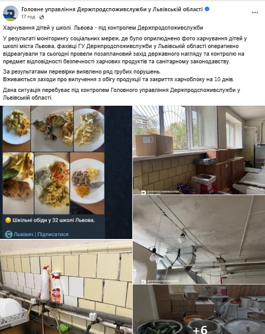 Зіпсована їжа і антисанітарія: в Україні перевірили шкільні харчоблоки