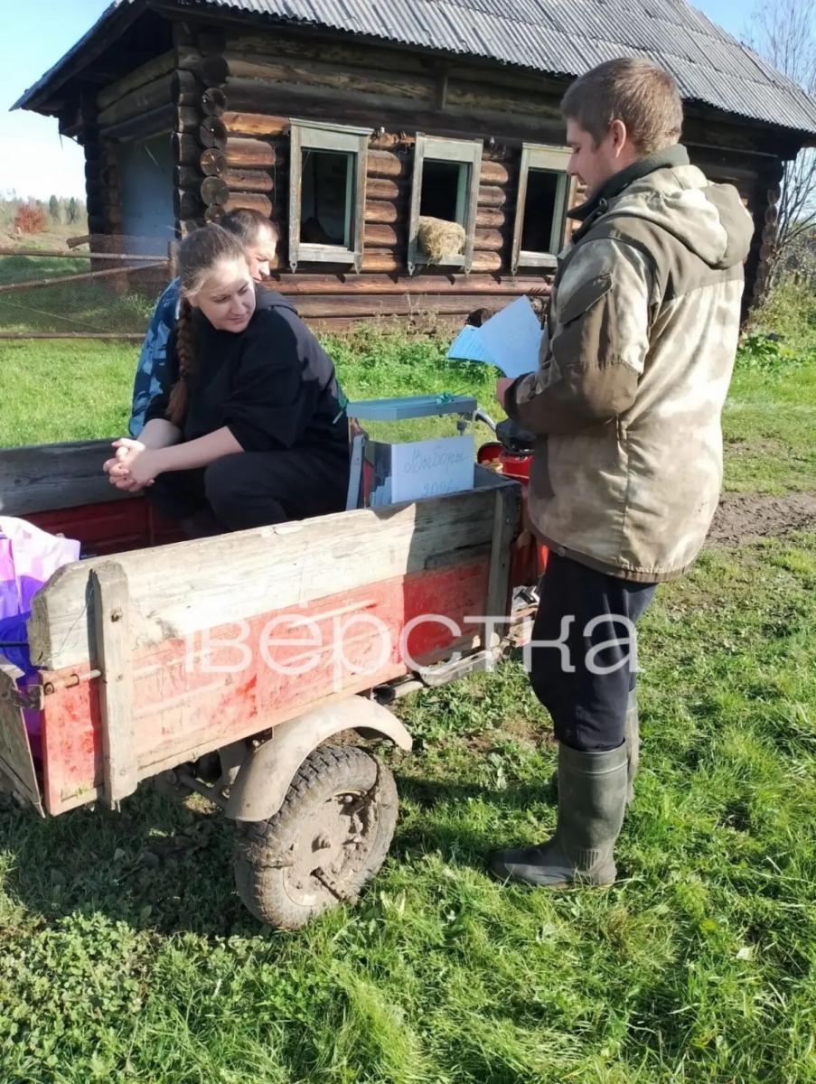 Россияне голосуют на телегах