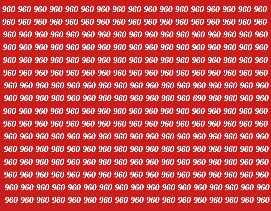 Тест на IQ: нужно найти число 690 среди 960 за 30 секунд