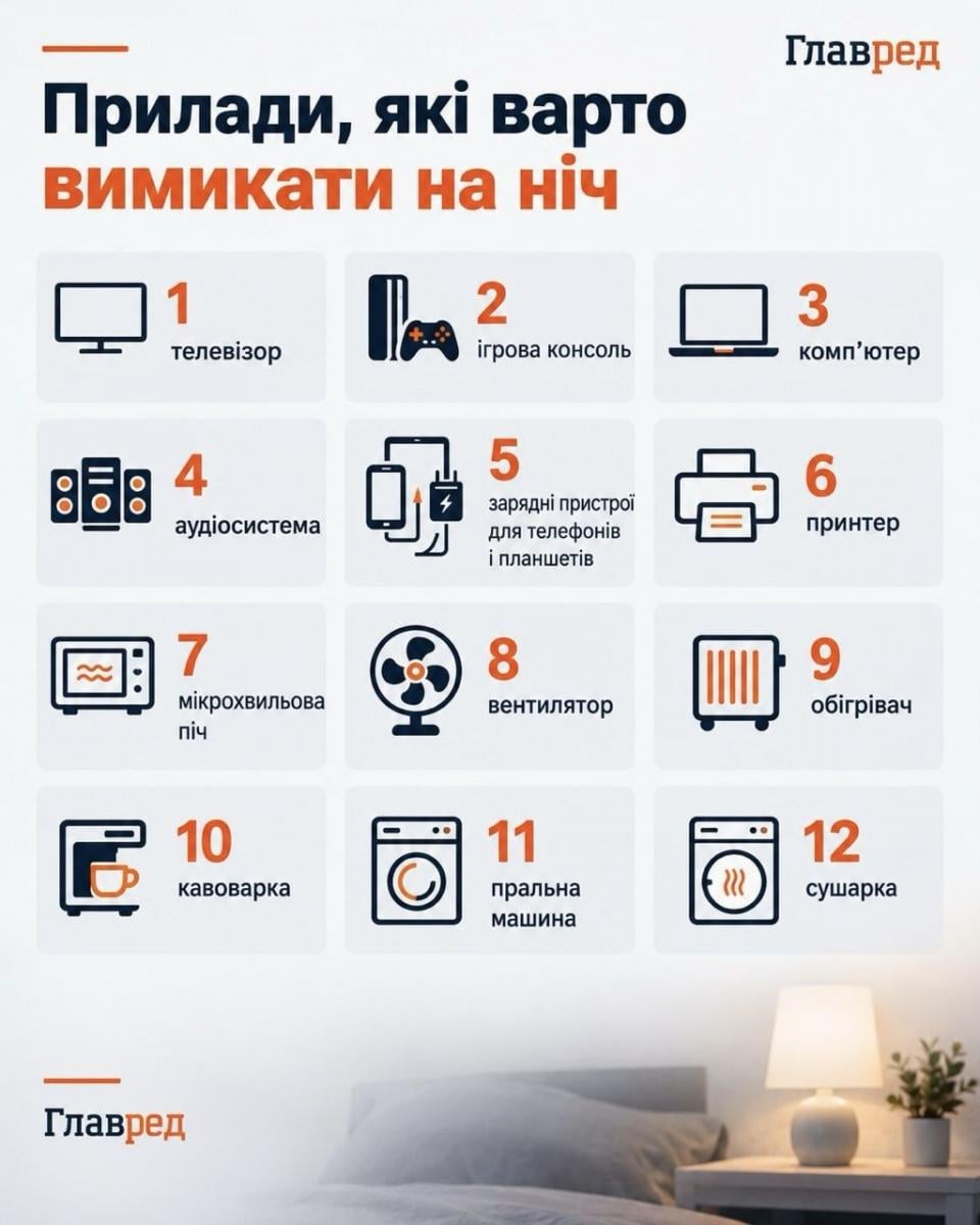 Прилади, які варто вимикати на ніч для економії електроенергії