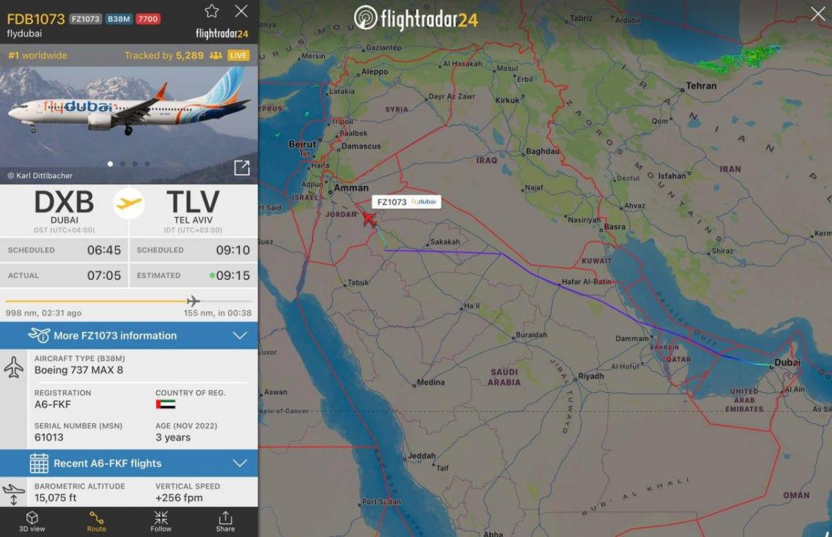 Літак Flydubai розвернули над Йорданією - що сталося з літаком