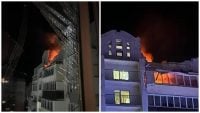 Взрывы и мощный пожар: РФ ударила дроном по многоэтажке под Киевом