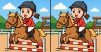 Тест на IQ: потрібно знайти 3 відмінності на картинці дівчинки на коні за 47 с