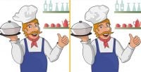 Тест на IQ: нужно найти 3 отличия на картинке шеф-повара за 52 с