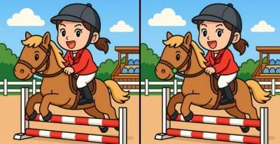 Тест на IQ: потрібно знайти 3 відмінності на картинці дівчинки на коні за 47 с