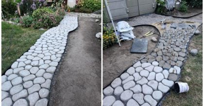 Незвичайна ідея для дачі: зі старих пластикових пляшок роблять унікальні доріжки
