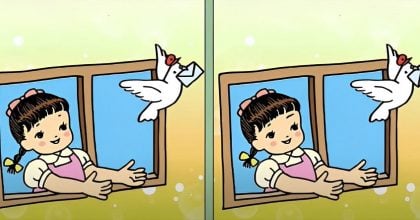 Тест на IQ: потрібно знайти 3 відмінності на картинці дівчинки з голубом за 38 с