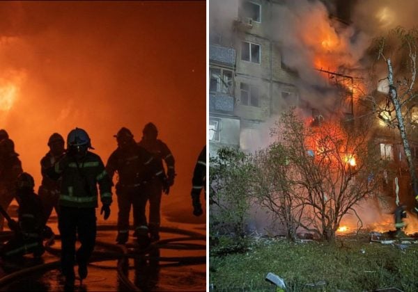 Дрони атакували Київ: у багатоповерхівці - пожежа, кількість постраждалих зростає