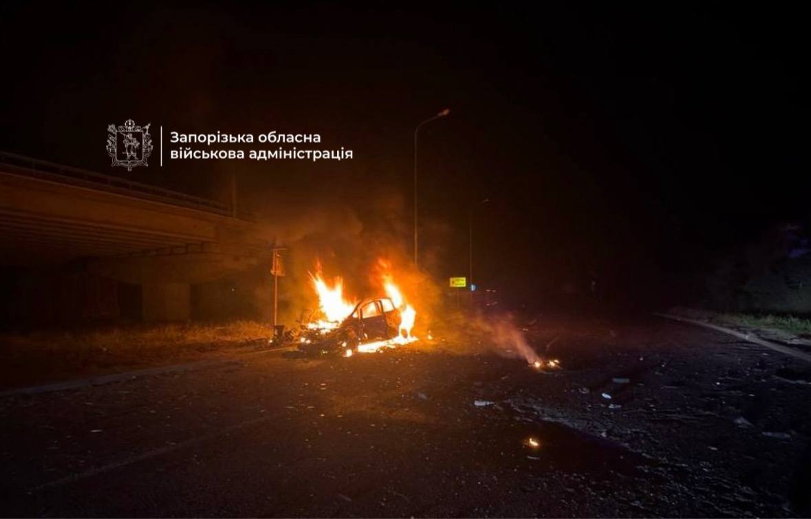 Последствия атаки на мост в Запорожье