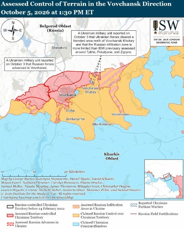 Под Волчанском ВСУ освободили около 10 кв. км леса - анализ ISW