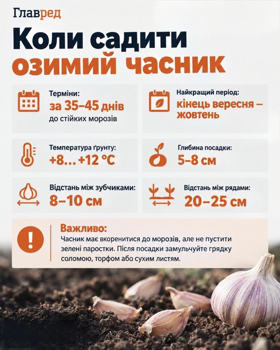Коли садити озимий часник