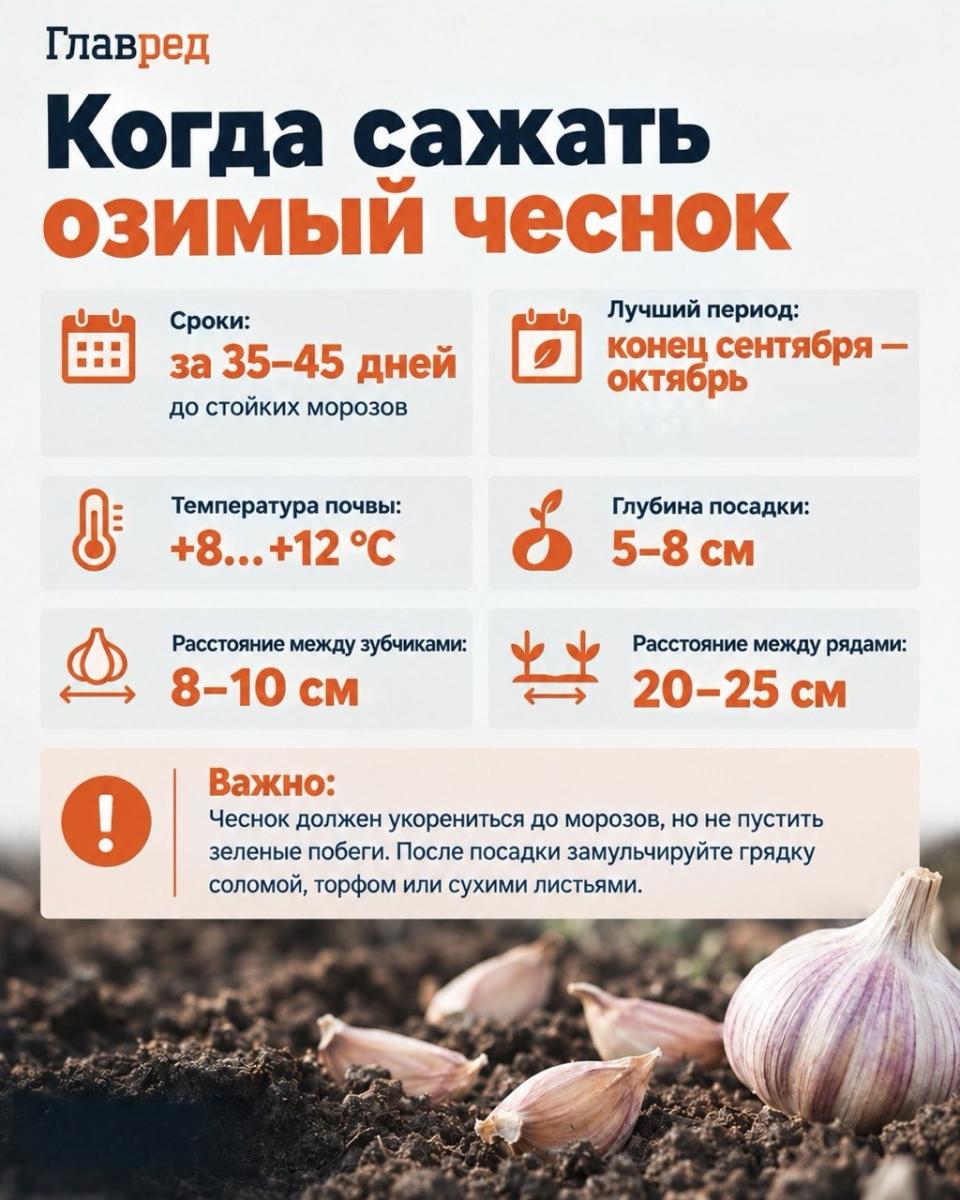 Когда сажать озимый чеснок