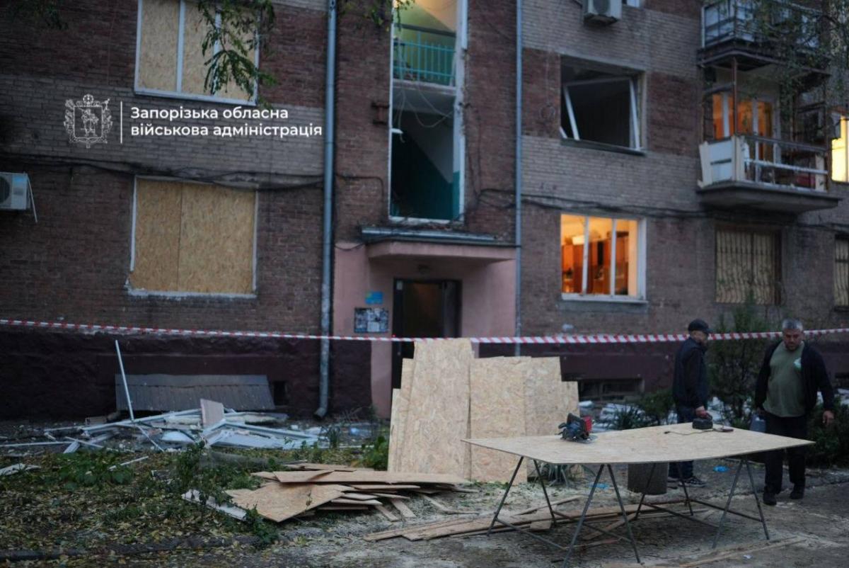 Последствия удара по Запорожью 18 октября