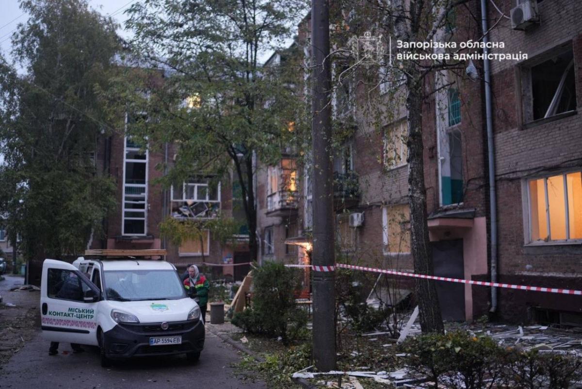 Последствия удара по Запорожью 18 октября